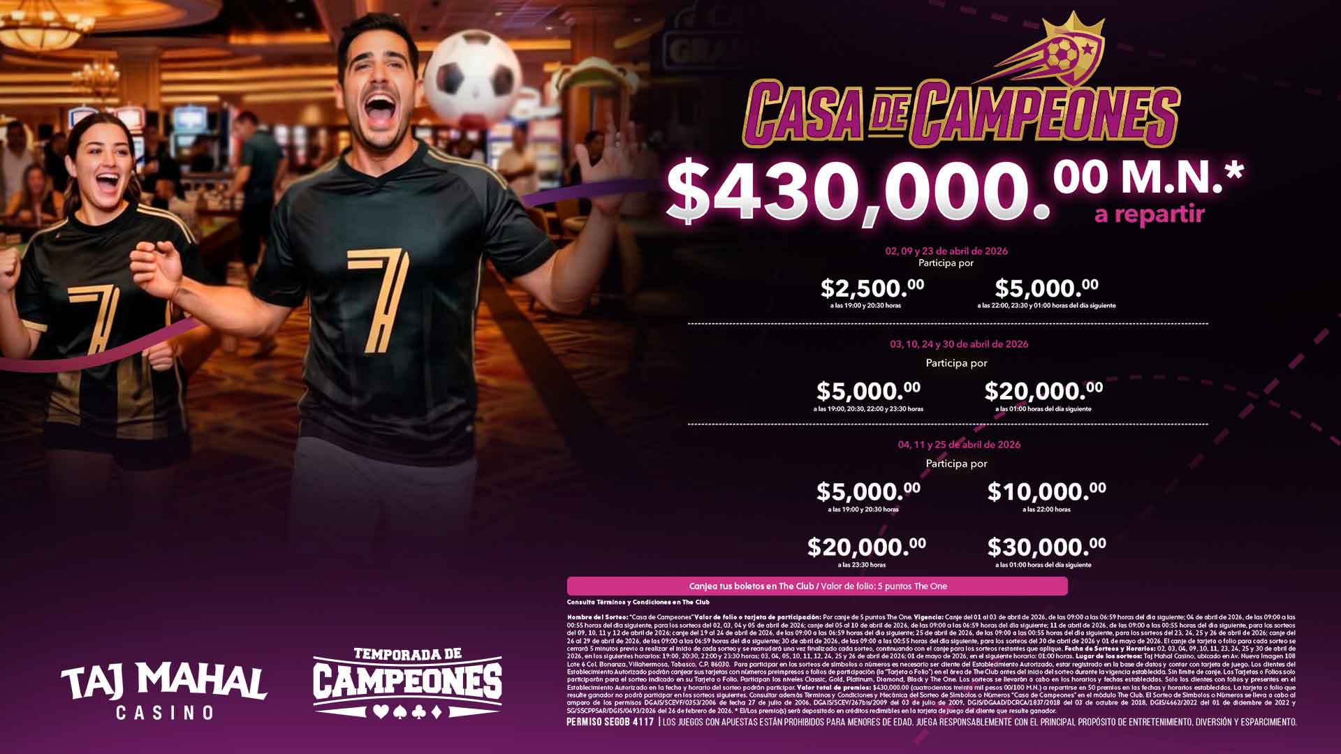 Sorteo Casa de campeones