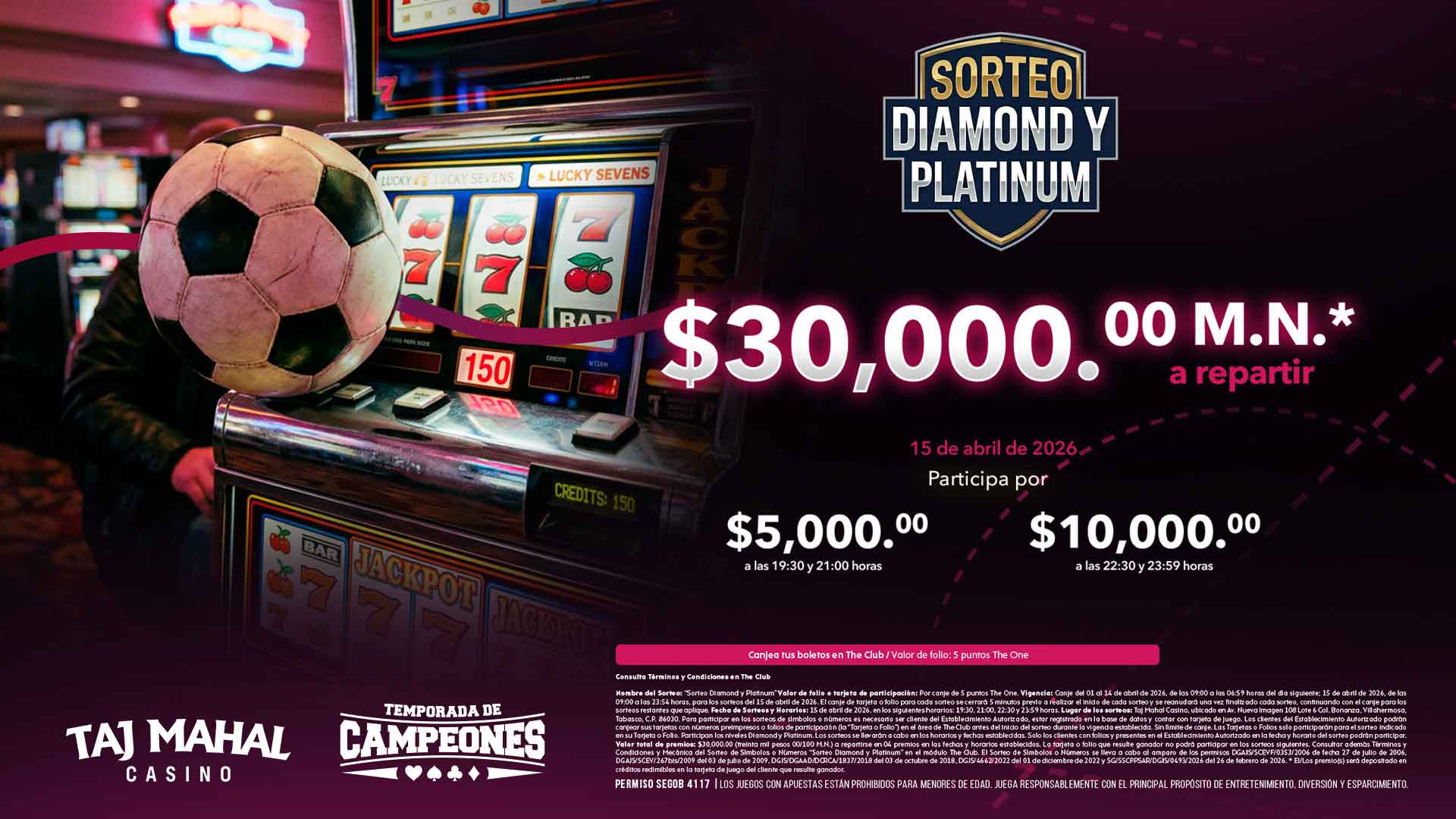 Sorteo DIAMOND Y PLATINUM