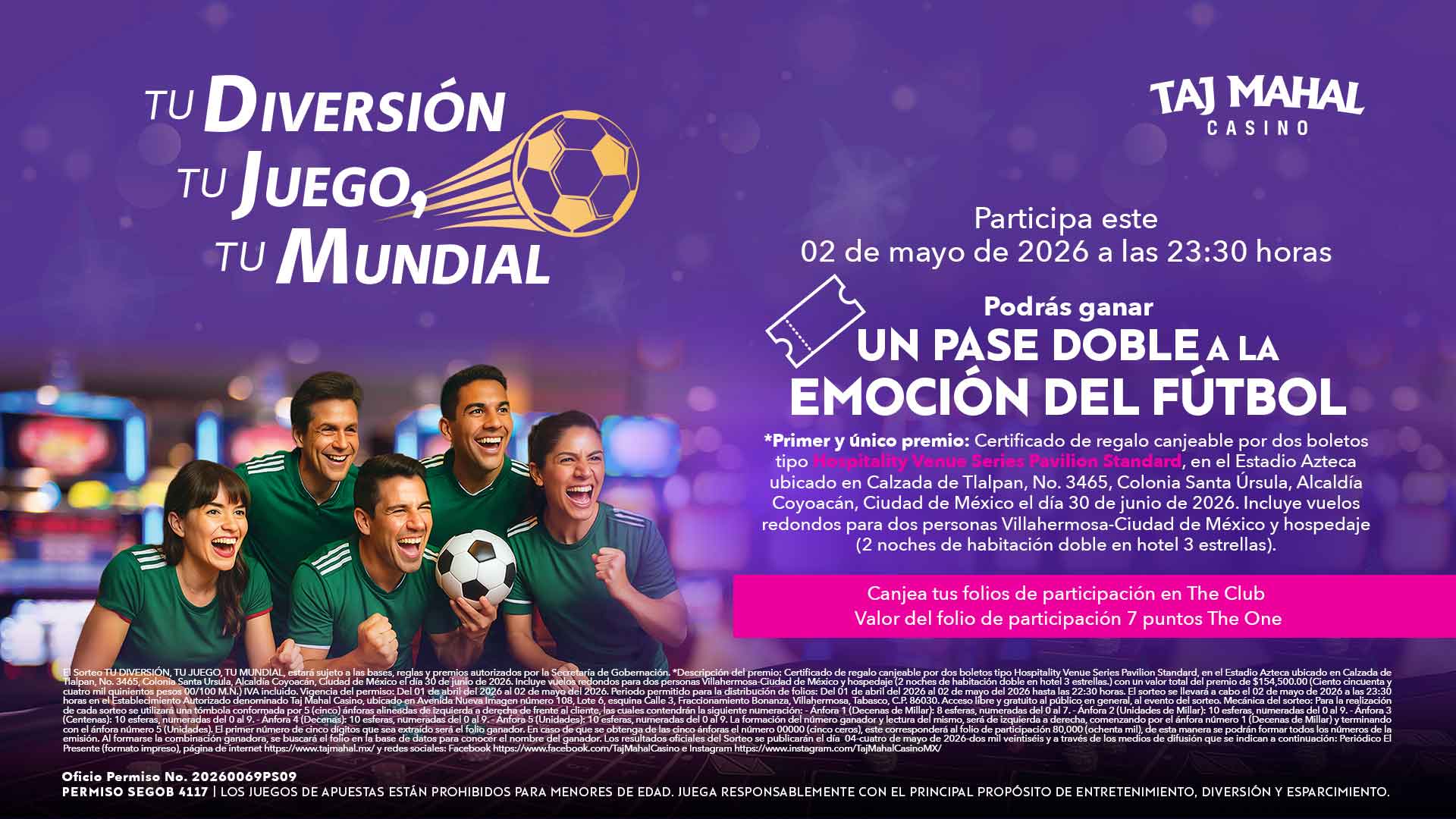Sorteo TU DIVERSIÓN, TU JUEGO, TU MUNDIAL